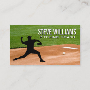 Pitching Mound Pitcher-Throwing-Ball-Logo Visitenkarte
