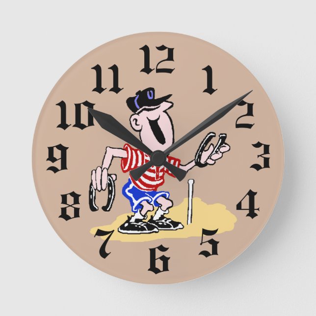 Pitching Wall Clock Runde Wanduhr (Vorderseite)