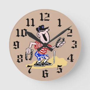 Pitching Wall Clock Runde Wanduhr