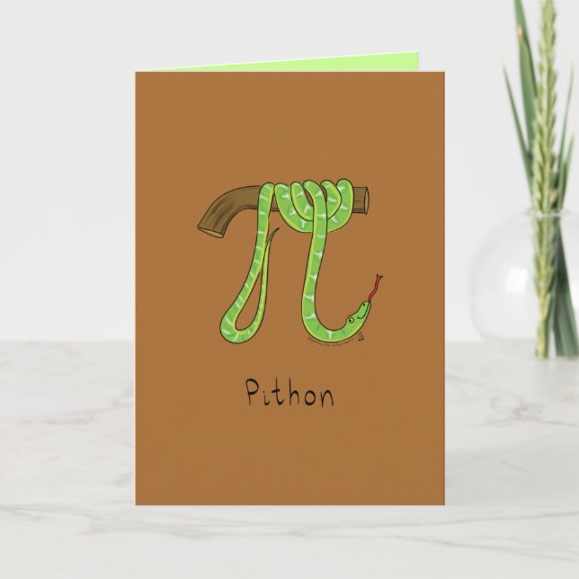 Pithon Python Snake - Pi Day Math Grußkarte Karte (Vorderseite)