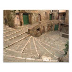 Pitigliano Italien grüner Tür-Foto-Druck Fotodruck
