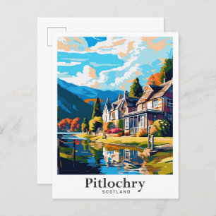 Pitlochry Scotland Art Vintage Reisevorführung Postkarte