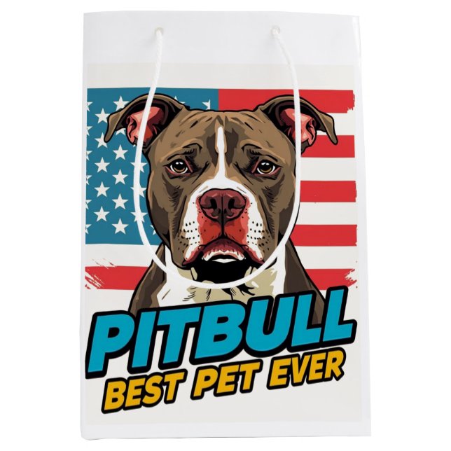 Pitt Bulls Are The Best Pet Ever Mittlere Geschenktüte (Vorderseite)