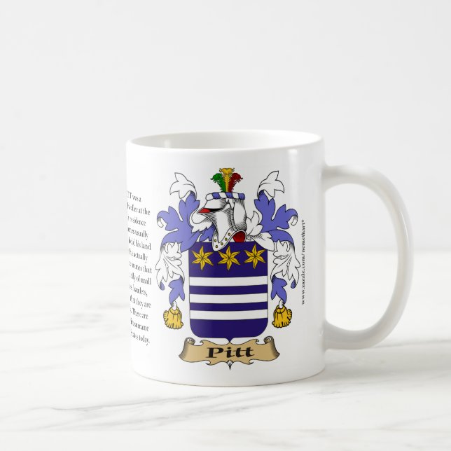 Pitt, der Ursprung, die Bedeutung und das Wappen Kaffeetasse (Rechts)