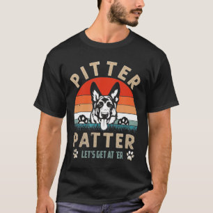 Pitter Patter German Shepherd Dog Vintag Retro T-Shirt