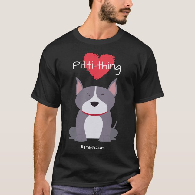 Pitti Thing Liebe Pit Bull Mix Rescue Dog Lover Re T-Shirt (Vorderseite)