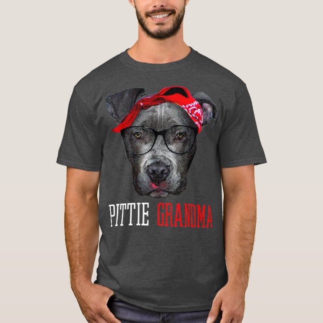 Pittie Grandma Granny Pitbull Dog Lovers Gift T-Shirt (Vorderseite)