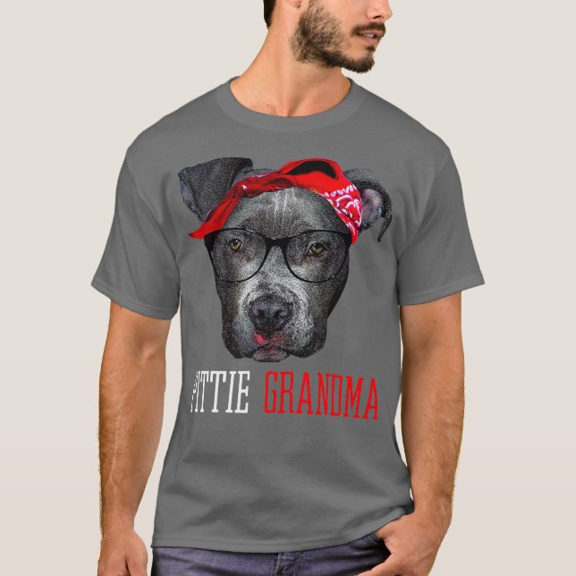 Pittie Grandma Granny Pitbull Dog Lovers Gift T-Shirt (Vorderseite)