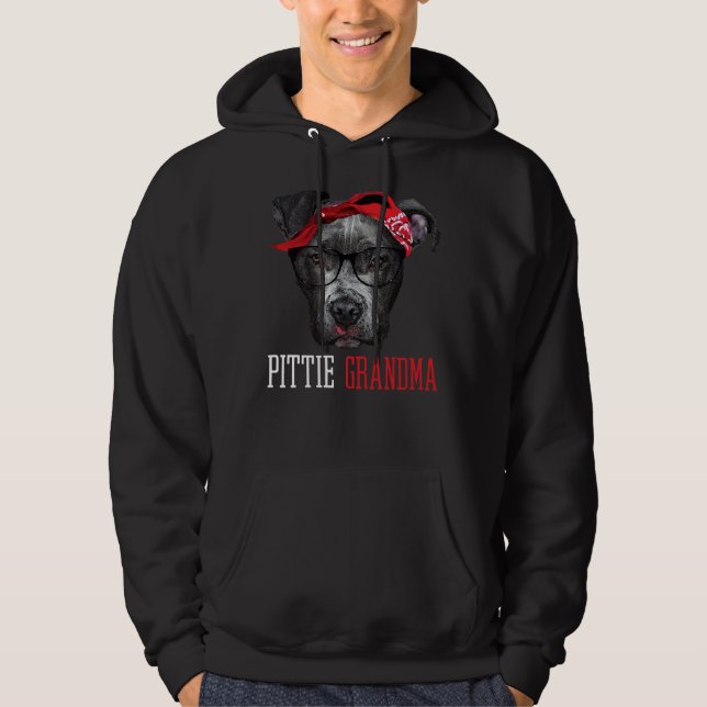 Pittie Grandma Pitbull Granny Dog Lovers Grandmoth Hoodie (Vorderseite)