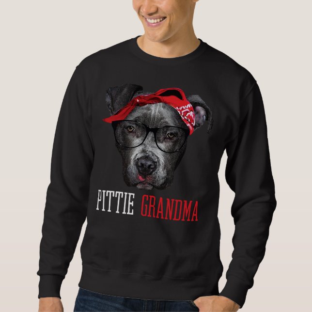 Pittie Grandma Pitbull Granny Dog Lovers Grandmoth Sweatshirt (Vorderseite)