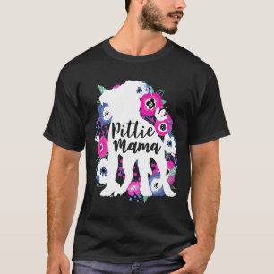 Pittie Mama Floral Blume Pitbull Niedlich Pit Bull T-Shirt
