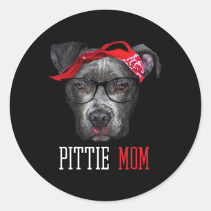 Pittie Mama Pitbull Dog Liebhaber Mütter Tagesgesc Runder Aufkleber