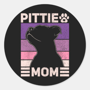 Pittie Mama Pitbull Mama Hundebesitzerin Frauentag Runder Aufkleber