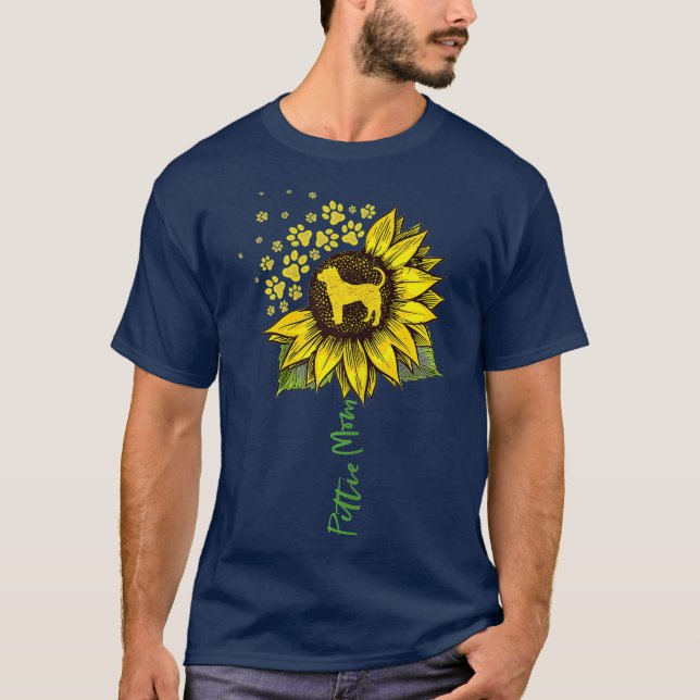 Pittie Mama Sonnenblume Pitbull Lover Gaben Dog Ma T-Shirt (Vorderseite)