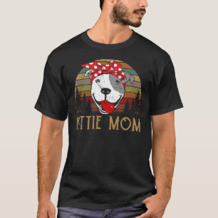 Pittie-Mama Vintage-Pitbull-Muttertag T-Shirt