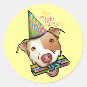 Pittie Party Runder Aufkleber