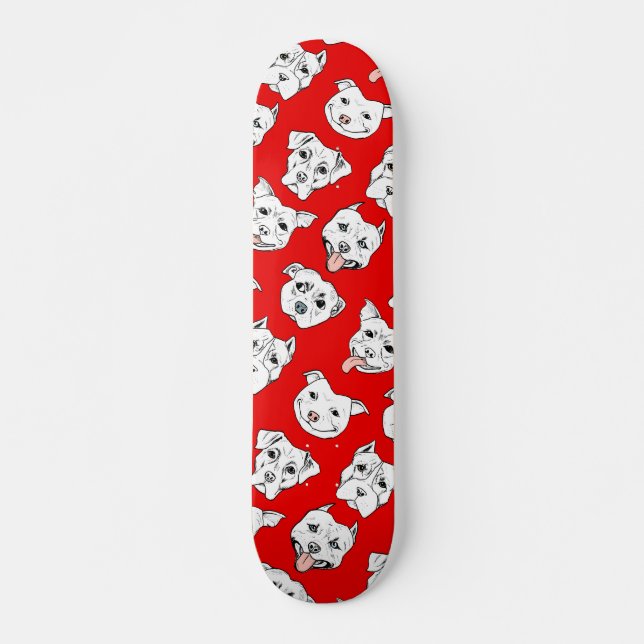 "Pittie Pittie Bitte!" Zeichnend Muster Skateboard (Vorne)