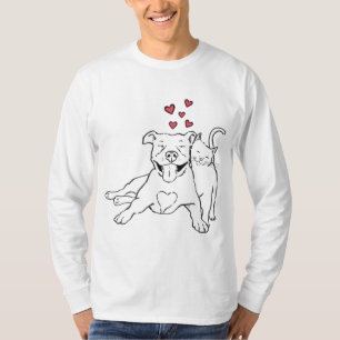 Pitties und Kätzchen Hunde und Katze Lover Pitbull T-Shirt
