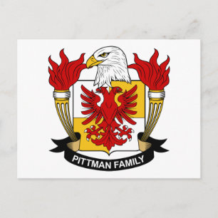 Pittman-Wappen / Familienwappen Postkarte