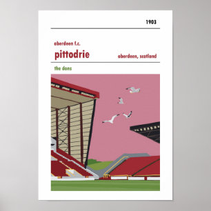 Pittodrie, Aberdeen. Vintager Seagull-Druck Poster