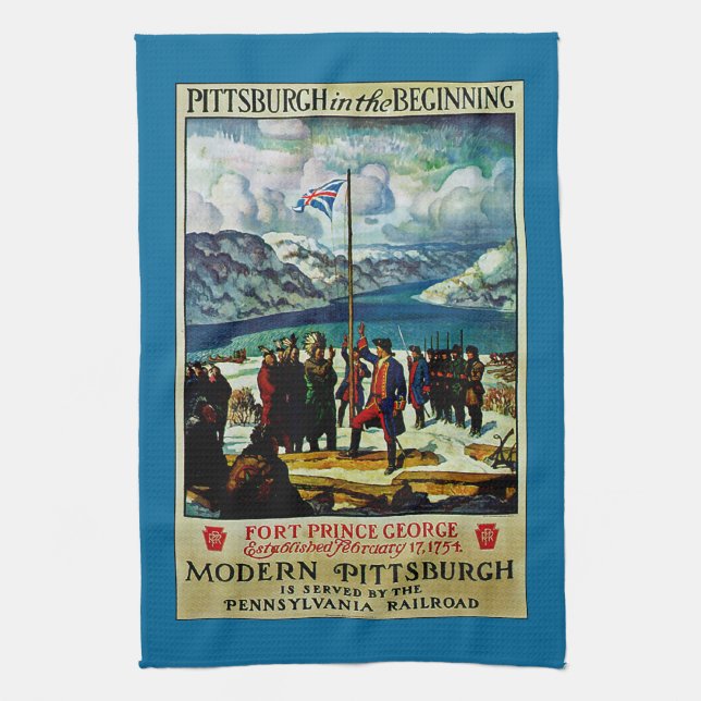 Pittsburgh am Anfang Geschirrtuch (Vertikal)