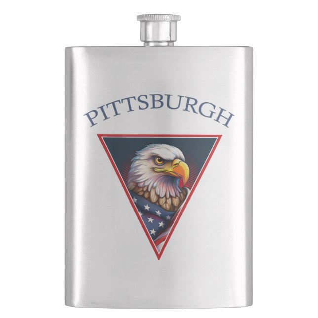 Pittsburgh American Bald Eagle Flachmann (Vorderseite)