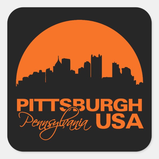 PITTSBURGH-Aufkleber Quadratischer Aufkleber (Vorderseite)