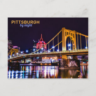Pittsburgh bei Nacht Postkarte