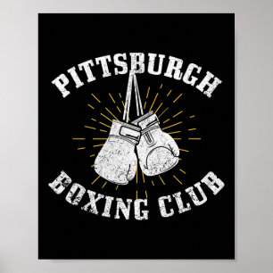 Pittsburgh Boxing Club mit abgenutzten Boxhandschu Poster