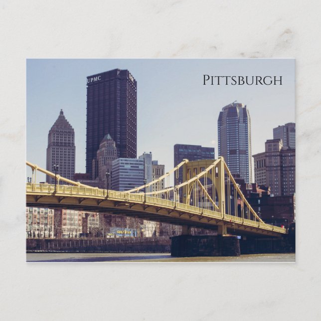 Pittsburgh Bridge und Gebäude Postkarte (Vorderseite)