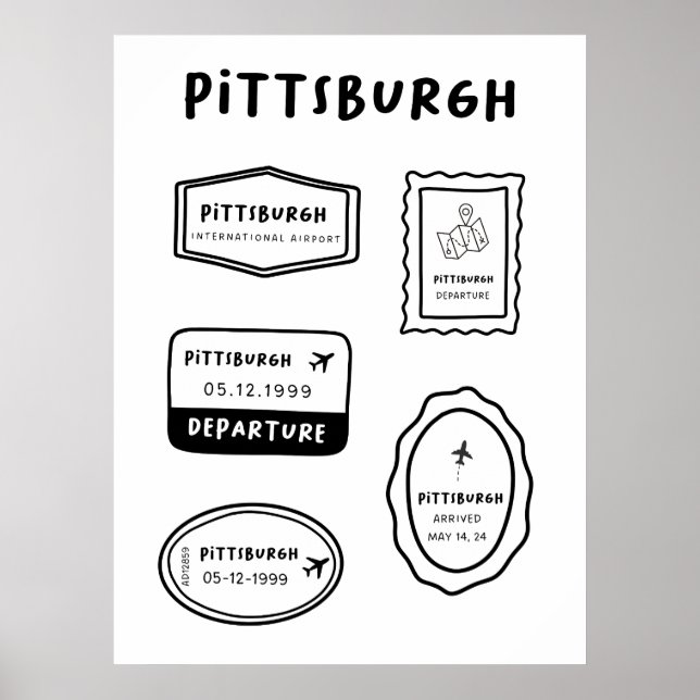 Pittsburgh - Briefmarke für Reisen | Minimalistisc Poster (Vorne)