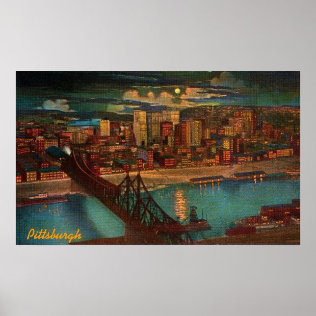 Pittsburgh by Moonlight Poster (Vorne)