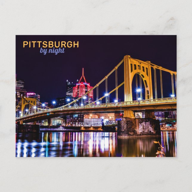 Pittsburgh by Night Postkarte (Vorderseite)