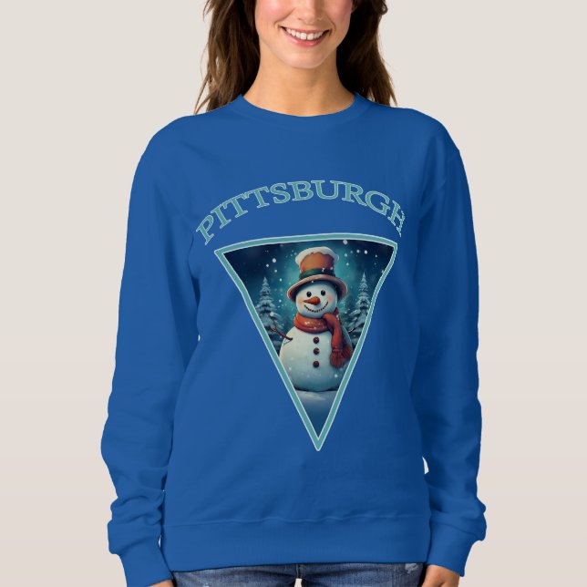 Pittsburgh Christmas Snowman Sweatshirt (Vorderseite)