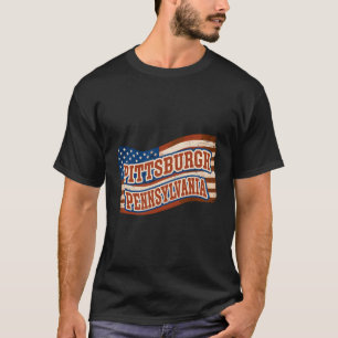 Pittsburgh City Pennsylvania Amerikanische Flagge T-Shirt