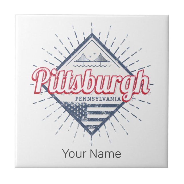 Pittsburgh City United Staaten Pennsylvania USA Fliese (Vorderseite)
