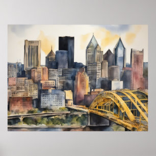 Pittsburgh Cityscape Poster