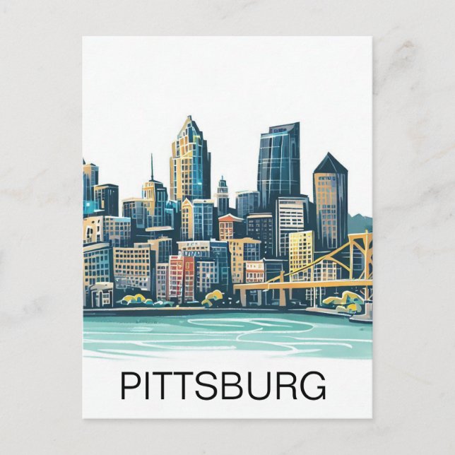 Pittsburgh Cityscape Postkarte (Vorderseite)