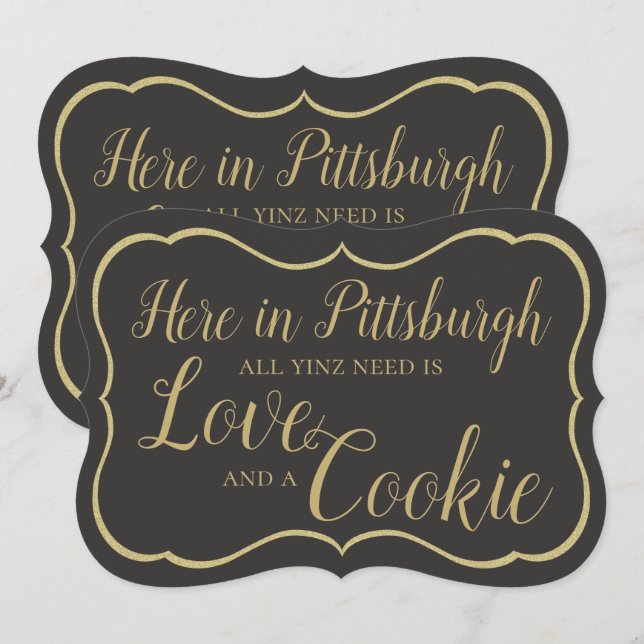 Pittsburgh Cookie Table Alle Yinz brauchen Untersc Einladung (Vorne/Hinten)