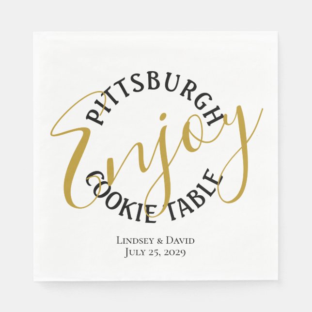 Pittsburgh Cookie Table Gunst Bag Serviette (Vorderseite)