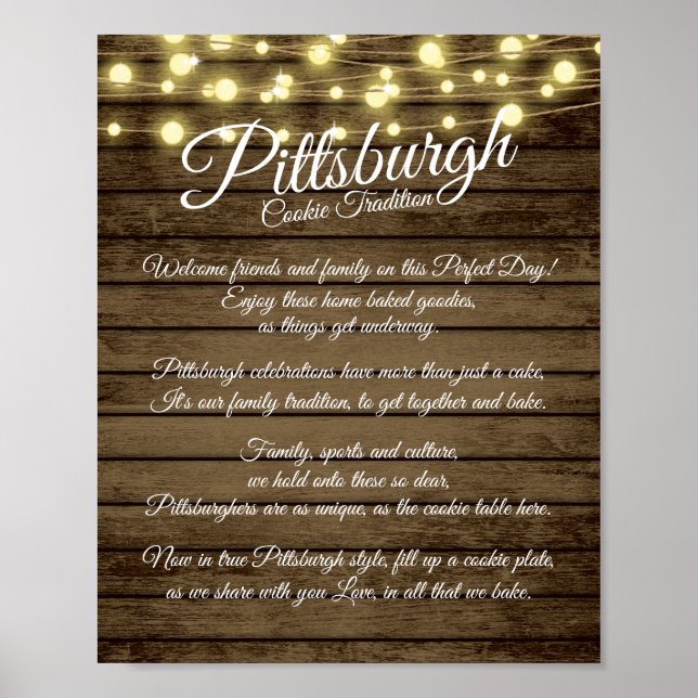 Pittsburgh Cookie Table No Yinz Wedding Poster (Vorne)