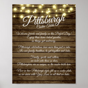 Pittsburgh Cookie Table Rustikale Hochzeit Poster