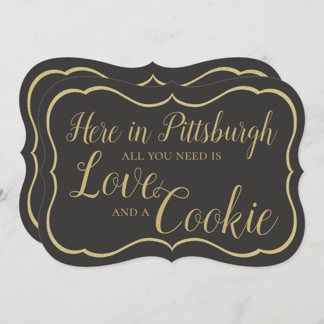 Pittsburgh Cookie Table Sign Einladung (Vorne/Hinten)