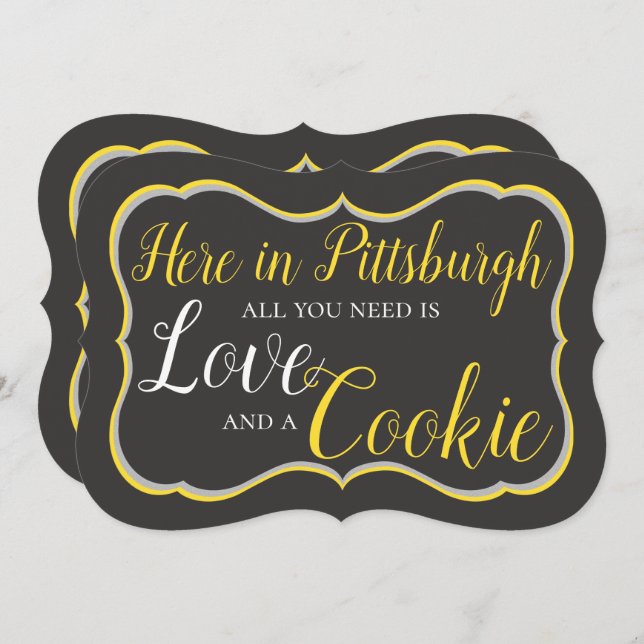 Pittsburgh Cookie Table Sign Einladung (Vorne/Hinten)