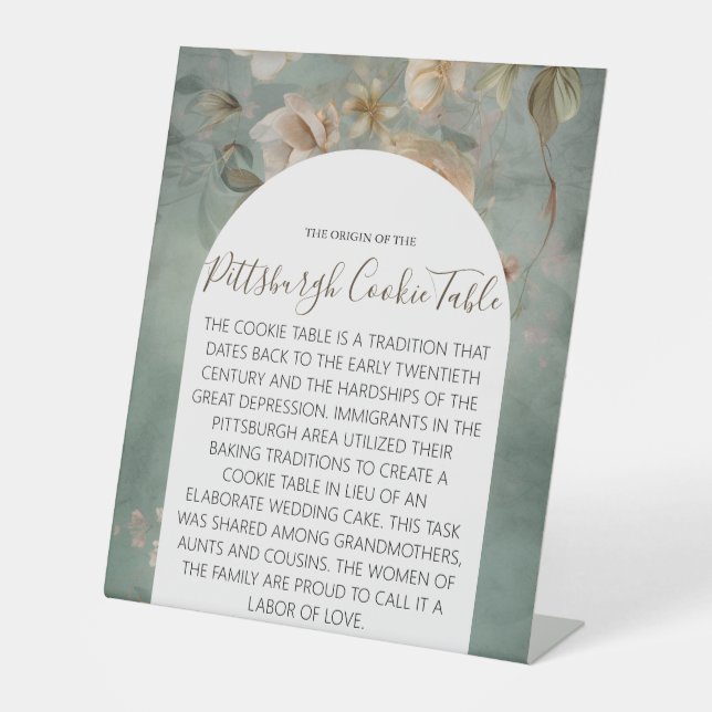 PITTSBURGH COOKIE TABLE SIGN WEDING SOCKELSCHILD (Vorderseite)