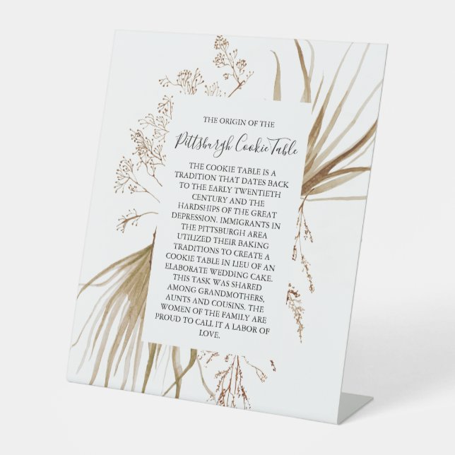 PITTSBURGH COOKIE TABLE SIGN WEDING SOCKELSCHILD (Vorderseite)