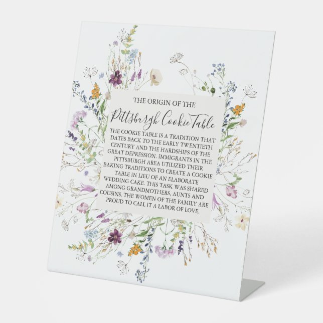 PITTSBURGH COOKIE TABLE SIGN WEDING SOCKELSCHILD (Vorderseite)