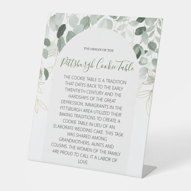 PITTSBURGH COOKIE TABLE SIGN WEDING SOCKELSCHILD (Vorderseite)