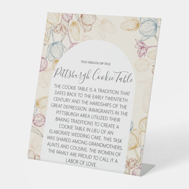 PITTSBURGH COOKIE TABLE SIGN WEDING SOCKELSCHILD (Vorderseite)