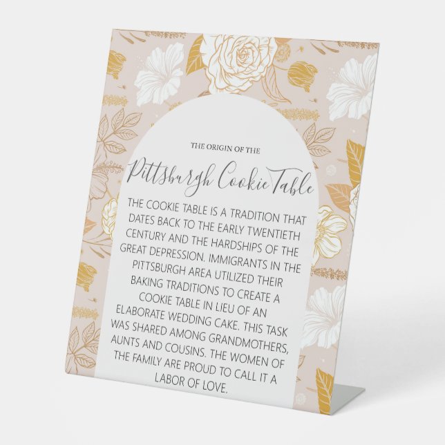 PITTSBURGH COOKIE TABLE SIGN WEDING SOCKELSCHILD (Vorderseite)